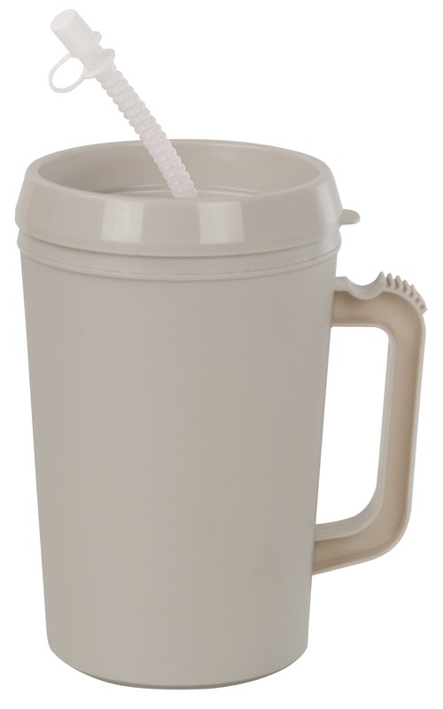 GMAX Industries Insulated Drinking Mug 34 oz. Gray Plastic Reusable (1123213_EA) 1/EA