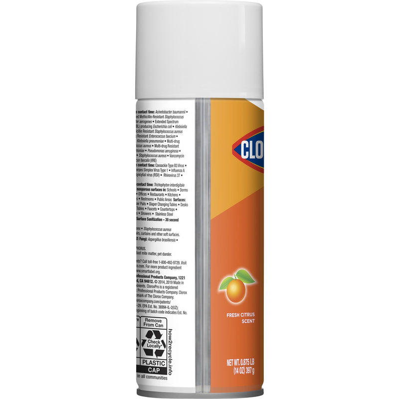 CloroxPro™ Clorox® 4 in One Surface Disinfectant / Sanitizer Alcohol Based Aerosol Spray Liquid 14 oz. Can Citrus Scent NonSterile (924558_BT) 1/BT