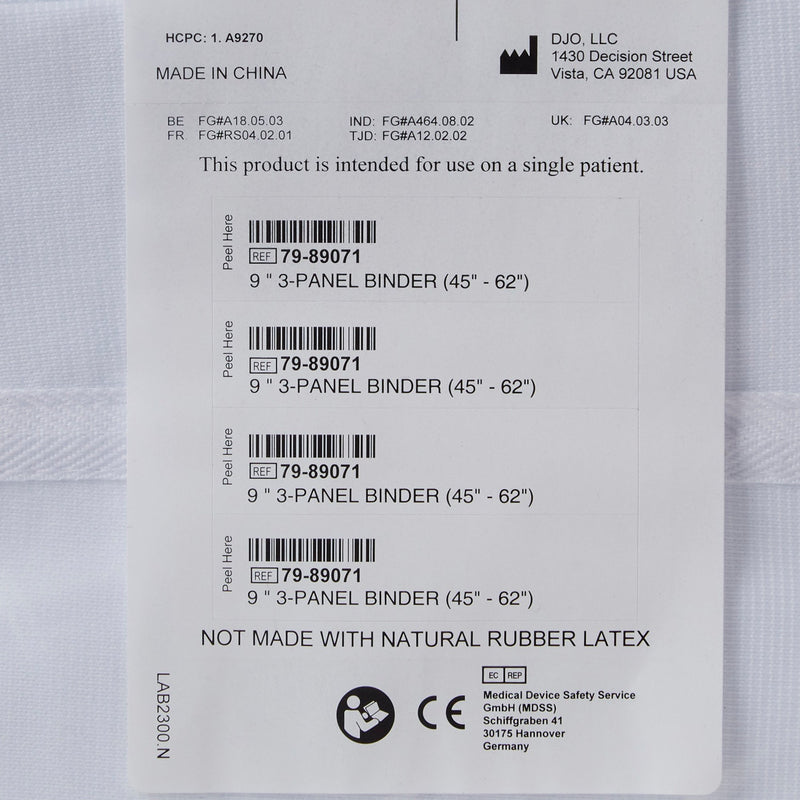ProCare® Premium Abdominal Binder One Size Fits Most Hook and Loop Closure 45 to 62 Inch Waist Circumference 9 Inch Height Adult (302628_EA) 1/EA