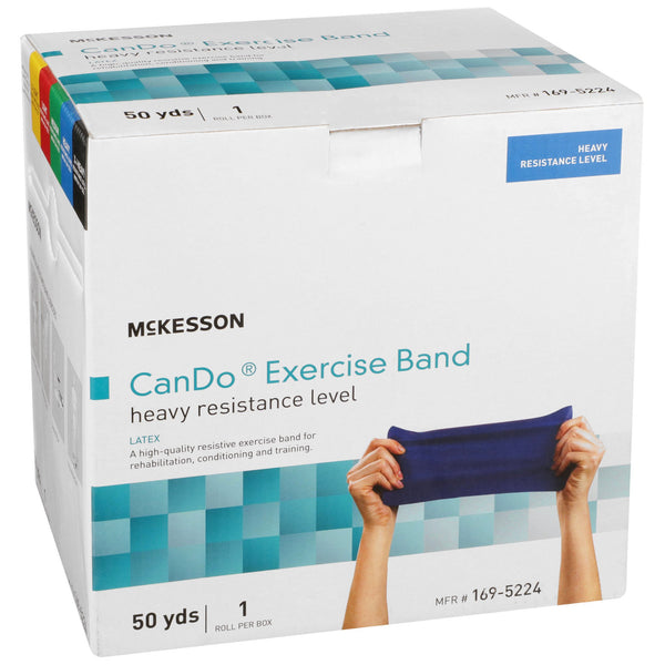 McKesson CanDo® Exercise Resistance Band Blue 5 Inch X 50 Yard Heavy Resistance (1073318_EA) 1/EA