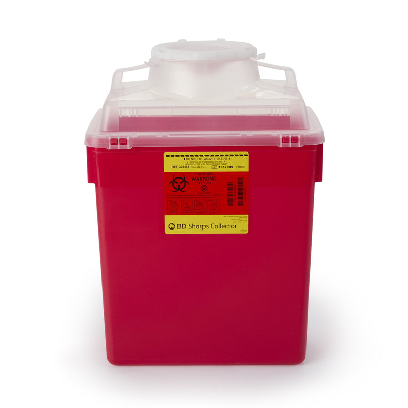 BD™ Sharps Container Red Base 17-1/2 X 12-4/5 X 8-4/5 Inch Vertical Entry 6 Gallon (190342_EA) 1/EA
