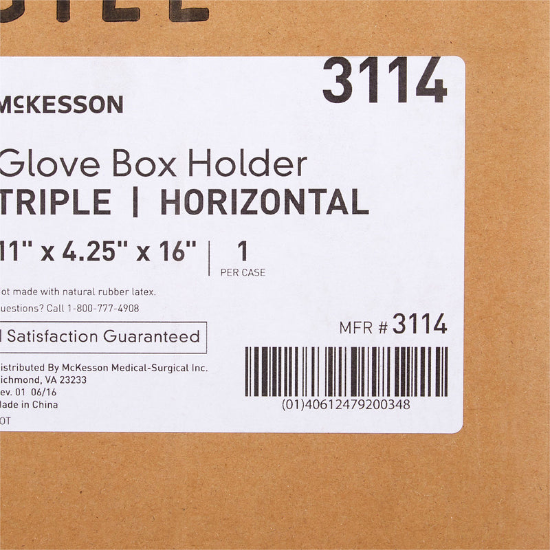 McKesson Glove Box Holder Horizontal Mounted 3-Box Capacity Clear 4-1/4 X 11 X 16 Inch Plastic (883765_EA) 1/EA