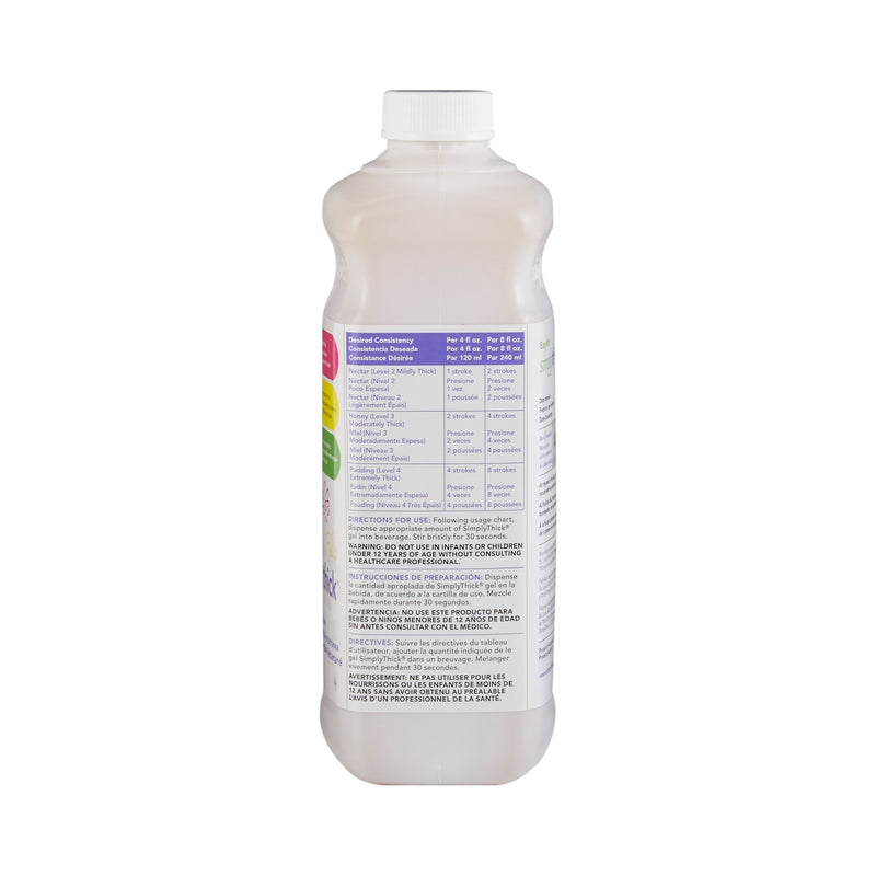 SimplyThick® Easy Mix Food and Beverage Thickener 1.6 Liter Pump Bottle Unflavored Gel IDDSI Level 2 Mildly Thick (1087568_BX) 1/BX