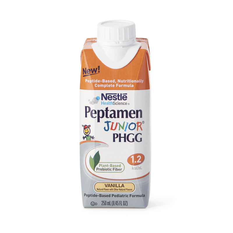 Peptamen Junior® PHGG Pediatric Oral Supplement Vanilla Flavor 8.45 oz. Carton Liquid PHGG Fiber Impaired GI Function (1196670_CS) 24/CS