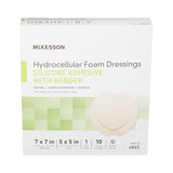 McKesson Foam Dressing 7 X 7 Inch With Border Film Backing Silicone Gel Adhesive Sacral Sterile (886434_CS) 200/CS