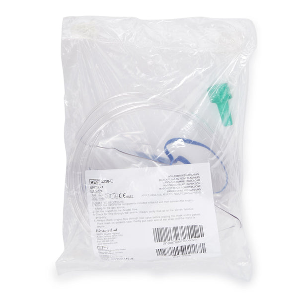 McKesson NonRebreather Oxygen Mask Elongated Style Adult One Size Fits Most Adjustable Head Strap (1052548_EA) 1/EA