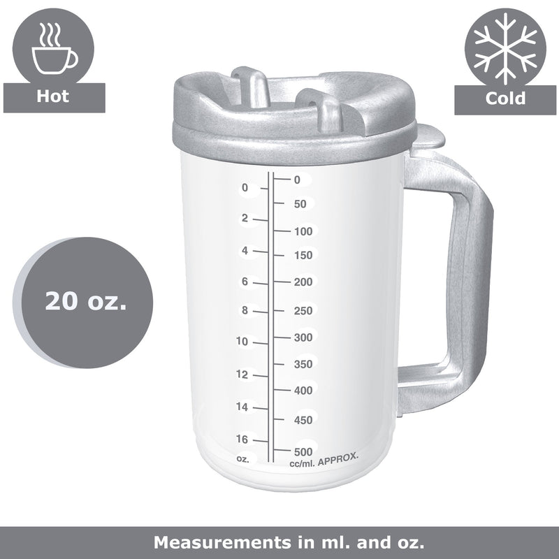 Whirley-DrinkWorks!™ Insulated Drinking Mug 20 oz. Clear Cup / Granite Lid Plastic Reusable (570986_EA) 1/EA