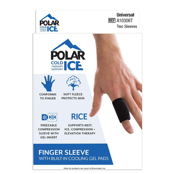 Polar Ice® Finger Sleeve with Cooling Pad Adult One Size Fits Most Pull-On Finger Black (1228915_CS) 36/CS