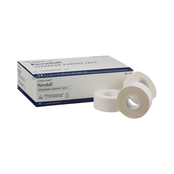 Kendall™ Standard Porous Medical Tape White 1 Inch X 10 Yard Cloth NonSterile (742655_CS) 144/CS