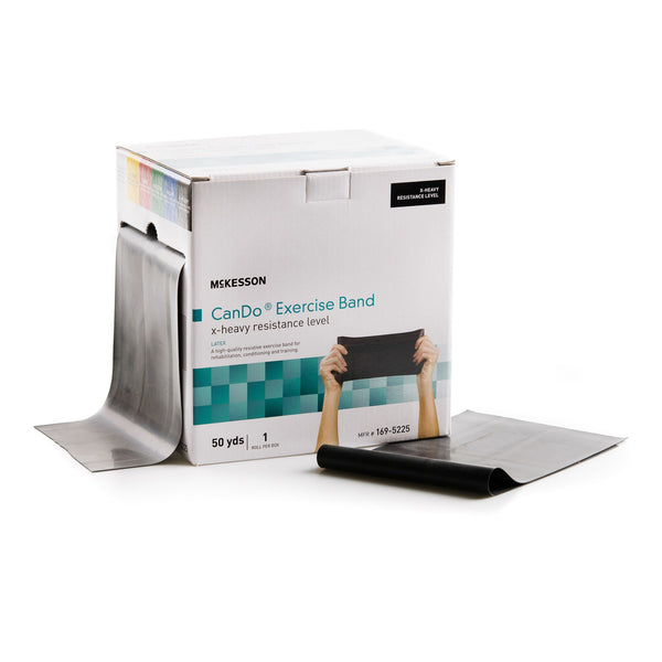 McKesson CanDo® Exercise Resistance Band Black 5 Inch X 50 Yard X-Heavy Resistance (1073309_EA) 1/EA