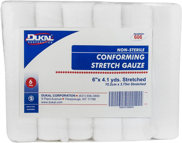 Dukal™ Conforming Bandage 6 Inch X 4-1/10 Yard 8-Ply NonSterile 6 per Pack (958826_CS) 48/CS