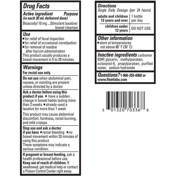 Fleet® Enema 1.25 oz. 10 mg Strength Bisacodyl (314192_EA) 1/EA
