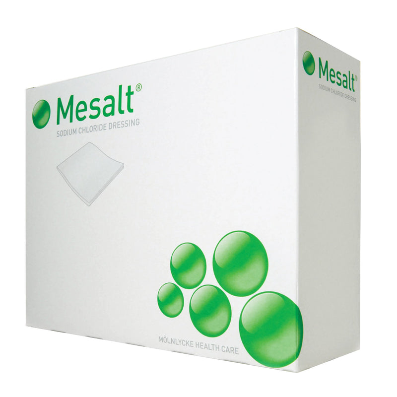 Mesalt® Sodium Chloride Impregnated Dressing Square 4 X 4 Inch / 2 X 2 Inch Folded Sterile (400464_BX) 30/BX