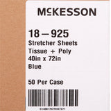 McKesson Stretcher Sheet Flat 40 W X 72 L Inch Blue 50% Cellulose Tissue / 50% Polyethylene Film Disposable (278382_CS) 50/CS