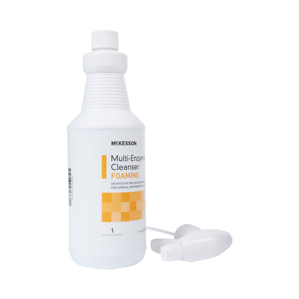 McKesson Multi-Enzymatic Instrument Detergent Foam RTU 1 Quart Bottle Fresh Rain Scent (484479_CS) 12/CS