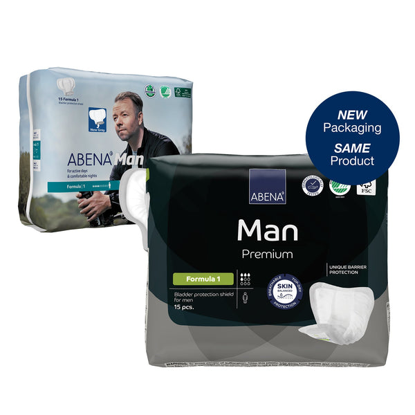 Abena® Premium Man Bladder Control Pad 9 X 11.4 Inch Moderate Absorbency Fluff / Polymer Core Size 1 (1218253_PK) 15/PK