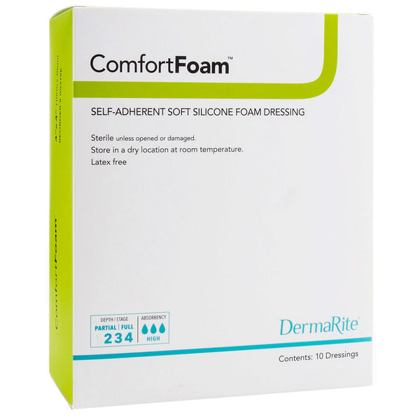 ComfortFoam™ Foam Dressing 3 X 3 Inch Without Border Film Backing Silicone Face Square Sterile (942997_BX) 10/BX