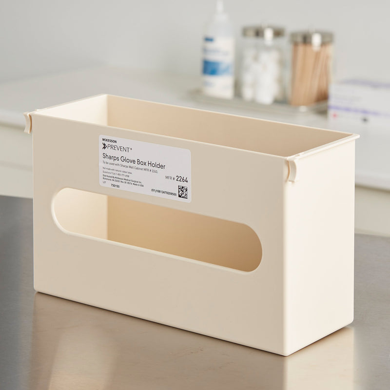 McKesson Prevent® Glove Box Holder Vertical Mounted 1-Box Capacity Putty 3-7/8 X 6-1/2 X 11 Inch Plastic (855129_EA) 1/EA