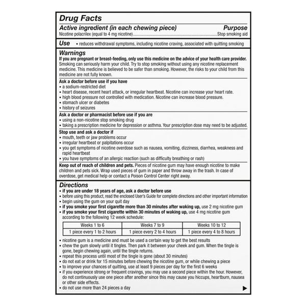 Nicorette® Stop Smoking Aid 4 mg Strength Gum (1230560_CT) 100/CT