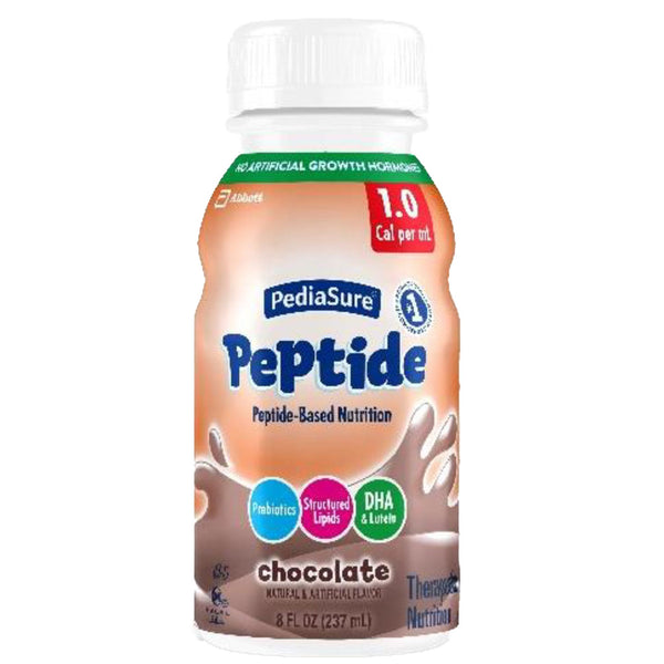 PediaSure® Peptide 1.0 Cal Pediatric Oral Supplement Chocolate Flavor 8 oz. Bottle Liquid Peptide Malabsorption / Maldigestion (1200480_CS) 24/CS