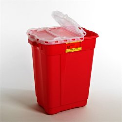BD™ Sharps Container Red Base 23-1/2 H X 20 W X 14-3/4 D Inch Vertical Entry 17 Gallon (916921_EA) 1/EA