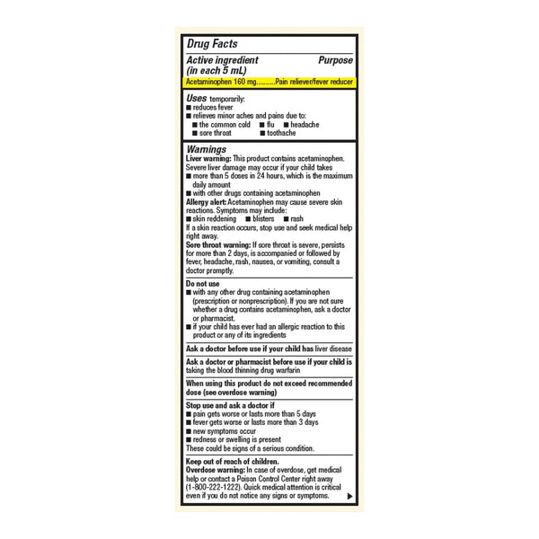 Foster & Thrive™ Children's Pain Relief 160 mg / 5 mL Strength Acetaminophen Oral Suspension 4 oz. (1238968_EA) 1/EA