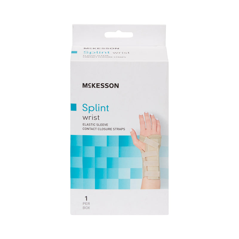 McKesson Wrist Brace Low Profile / Contoured / Wraparound Aluminum / Cotton / Elastic Left Hand Beige X-Large (1159160_EA) 1/EA