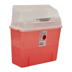 GatorGuard™ In-Room™ Sharps Container Translucent Red Base 8-3/4 H X 12-1/4 W X 12-1/4 D Inch Horizontal Entry 2 Gallon (335293_EA) 1/EA