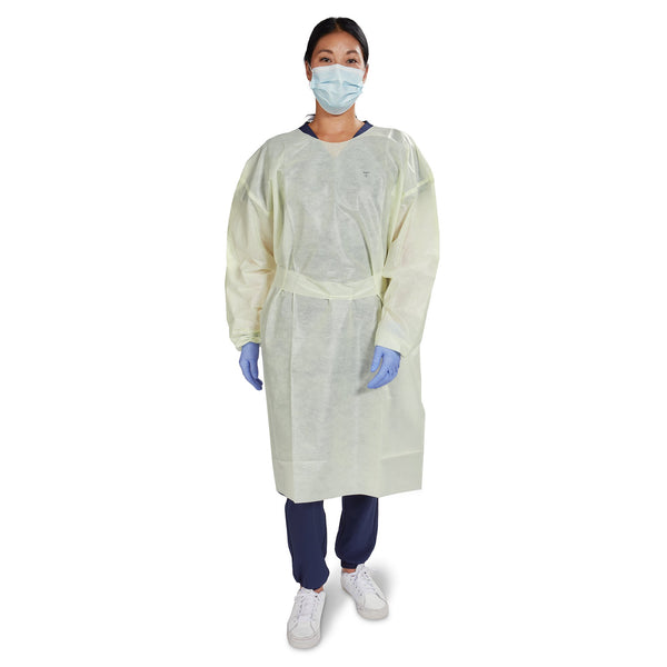 McKesson Protective Procedure Gown X-Large Yellow NonSterile AAMI Level 2 Disposable (1247992_CS) 100/CS