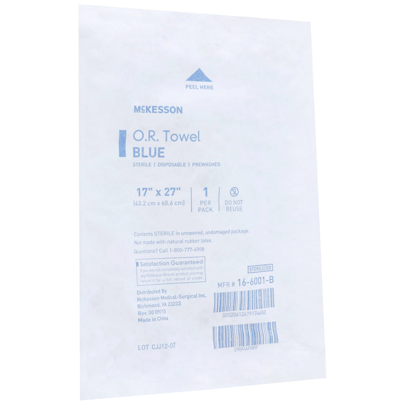 McKesson O.R. Towel 17 W X 27 L Inch Blue Sterile (277859_PK) 1/PK