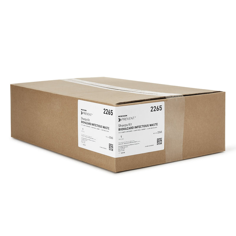 McKesson Prevent® Sharps Container Cabinet / Wall Enclosure with Glove Box Polypropylene Wall Mount Locking (855131_EA) 1/EA