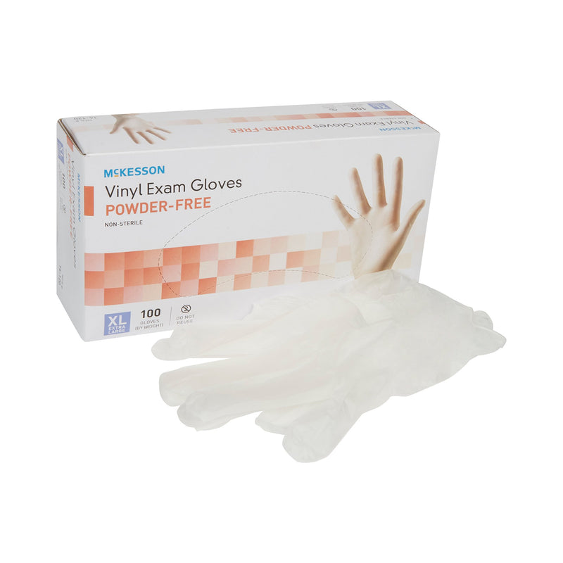 McKesson Exam Glove X-Large NonSterile Vinyl Standard Cuff Length Smooth Clear Not Rated (354441_BX) 100/BX