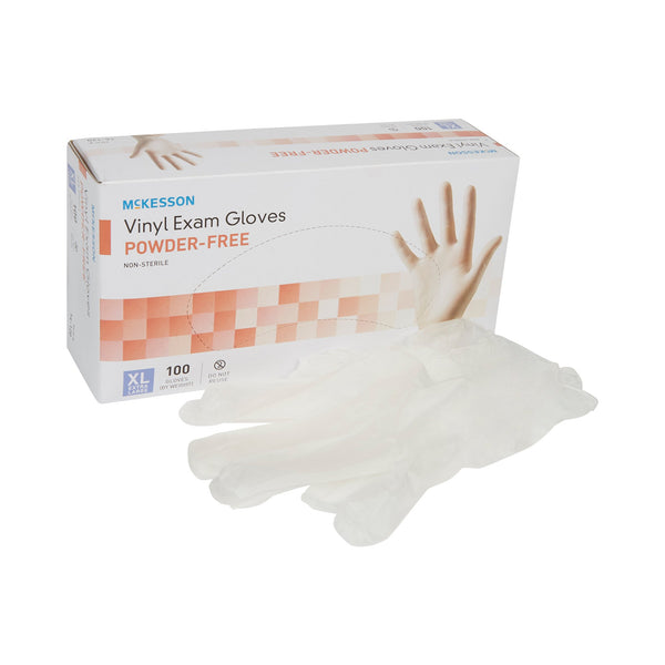McKesson Exam Glove X-Large NonSterile Vinyl Standard Cuff Length Smooth Clear Not Rated (354441_CS) 1000/CS
