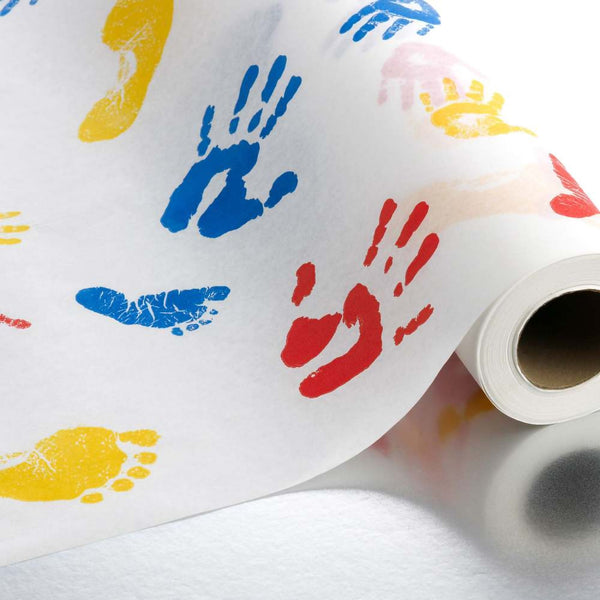 Tiny Tracks™ Table Paper 18 Inch Width 125 Foot Length Print (Hands) Crepe (381678_CS) 12/CS