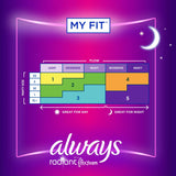 Always® Radiant with FlexFoam Feminine Pad Overnight / With Wings Heavy Absorbency (1231746_BX) 10/BX