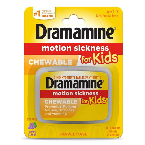 Dramamine® Motion Sickness Relief Nausea Relief 25 mg Strength Chewable Tablet 8 per Box (1218937_BX) 8/BX