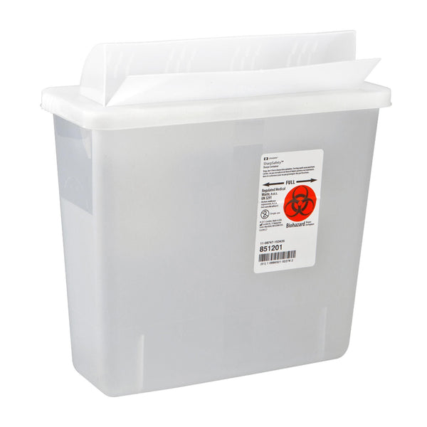 In-Room™ Sharps Container Translucent Base 11 H X 10-3/4 W X 4-3/4 D Inch Horizontal Entry 1.25 Gallon (170410_EA) 1/EA