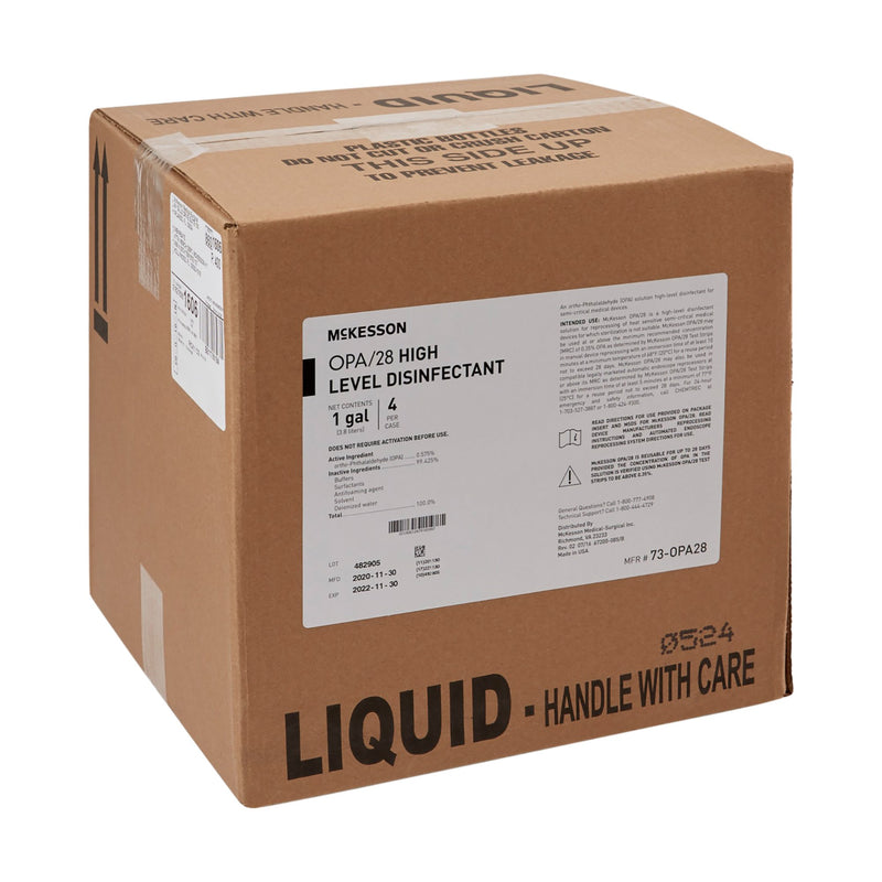 McKesson OPA/28 OPA High-Level Disinfectant RTU Liquid 1 gal. Jug Reusable (852217_CS) 4/CS