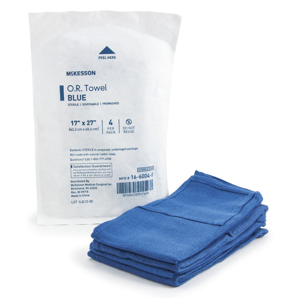 McKesson O.R. Towel 17 W X 27 L Inch Blue Sterile (277861_PK) 1/PK
