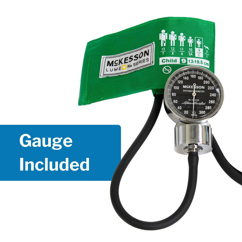 McKesson LUMEON™ Aneroid Sphygmomanometer Unit Pediatric Cuff Nylon Cuff 13 - 19.5 cm Pocket Aneroid (995509_BX) 1/BX