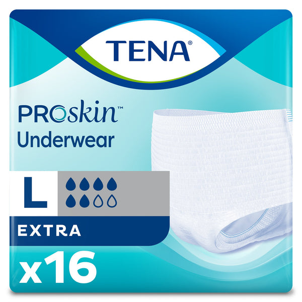 TENA® ProSkin™ Extra Unisex Adult Absorbent Underwear Pull On with Tear Away Seams Large Disposable Moderate Absorbency (978893_BG) 16/BG