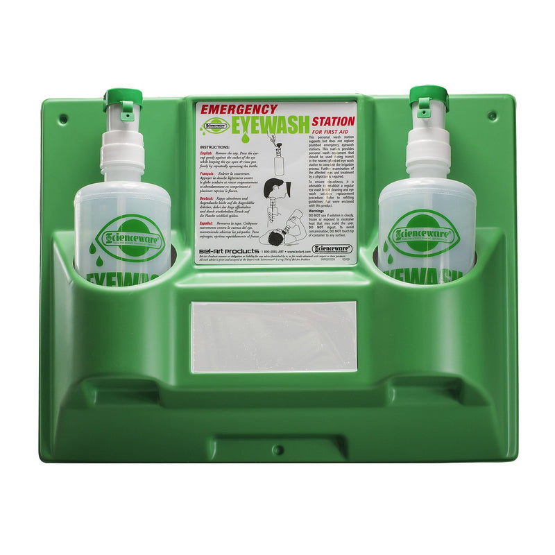 Bel-Art Products Eyewash Station Wall Mount Dual 32 oz. Empty Bottles (243921_EA) 1/EA