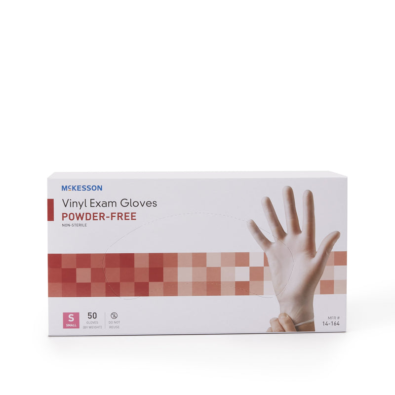 McKesson Confiderm® Exam Glove Small NonSterile Vinyl Standard Cuff Length Smooth Clear Not Rated (871022_BX) 50/BX