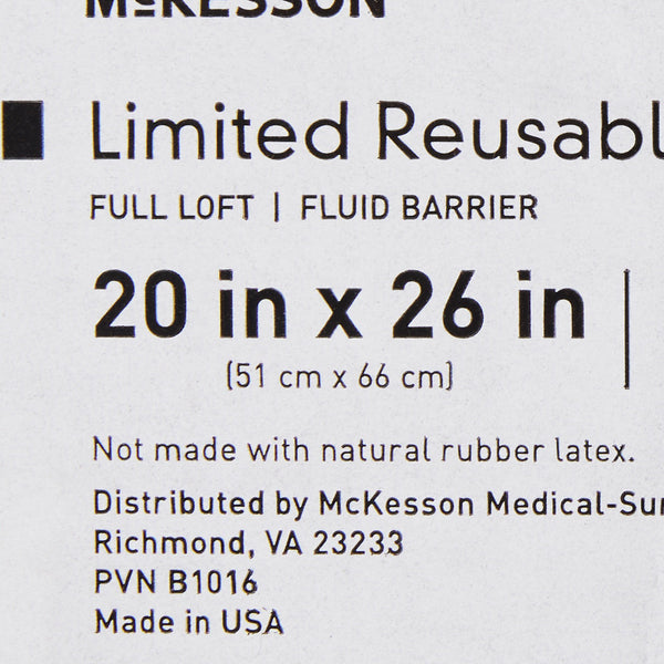 McKesson Bed Pillow 20 X 26 Inch Blue Reusable (939592_EA) 1/EA