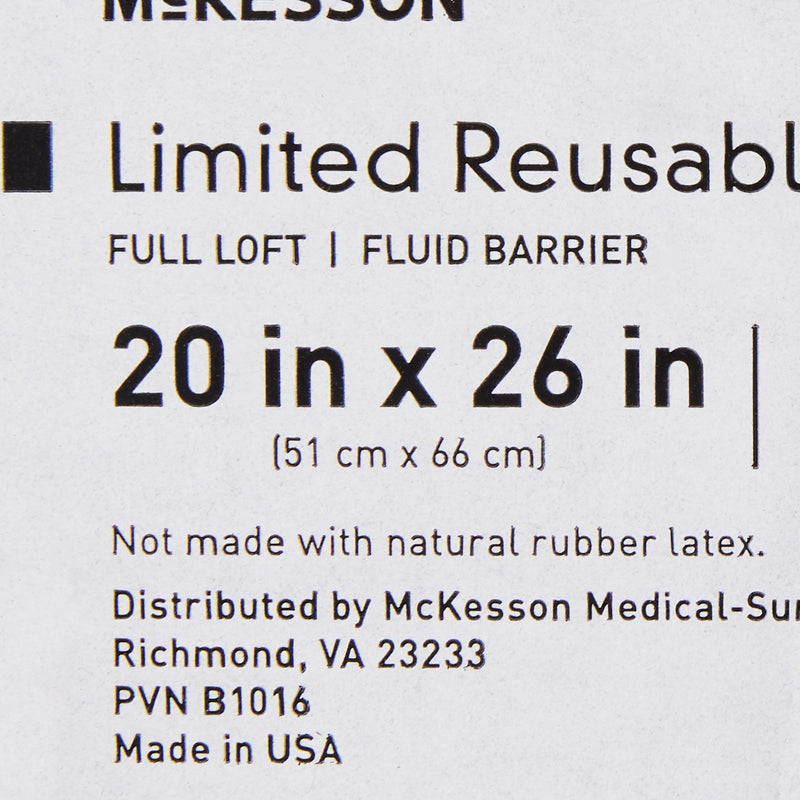 McKesson Bed Pillow 20 X 26 Inch Blue Reusable (939592_EA) 1/EA