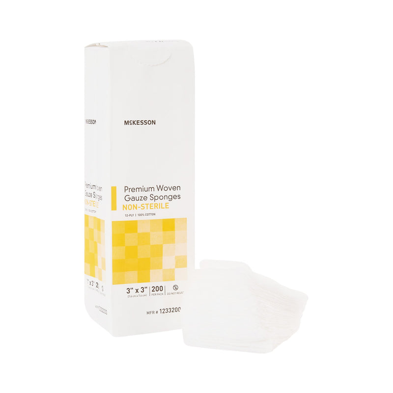 McKesson Gauze Sponge 3 X 3 Inch 12-Ply NonSterile 200 per Pack (446040_CS) 4000/CS