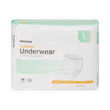 McKesson Classic Unisex Adult Absorbent Underwear Pull On with Tear Away Seams Large Disposable Light Absorbency (884176_CS) 4/CS