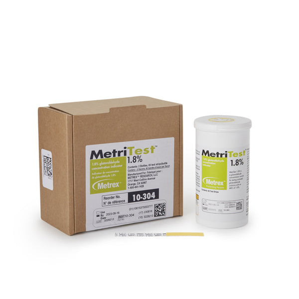MetriTest™ 1.8% Glutaraldehyde Concentration Indicator Pad 60 Test Strips Bottle Single Use (459974_BT) 60/BT