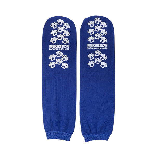 McKesson Terries™ Slipper Socks Unisex Adult Bariatric / X-Wide Double Tread Single Patient Use Royal Blue (558997_PR) 1/PR