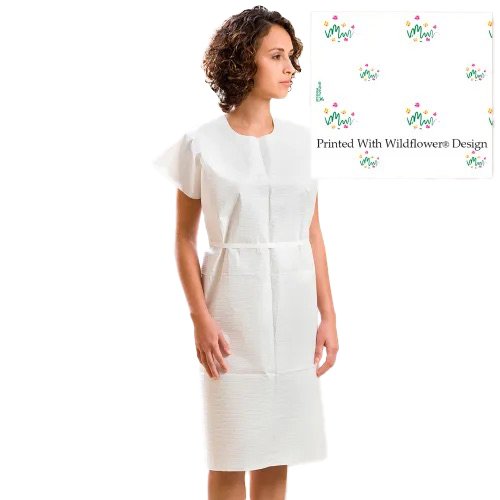 Graham Medical Products Patient Exam Gown Medium / Large Wildflower Print Disposable (201841_CS) 50/CS